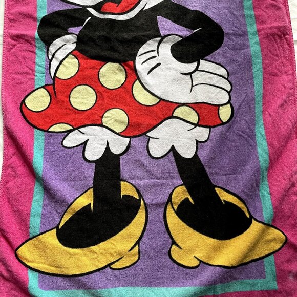 Disney Minnie Mouse J Franco Beach Bath Towel Vintage 80s 90s Retro u - Picture 3 of 8